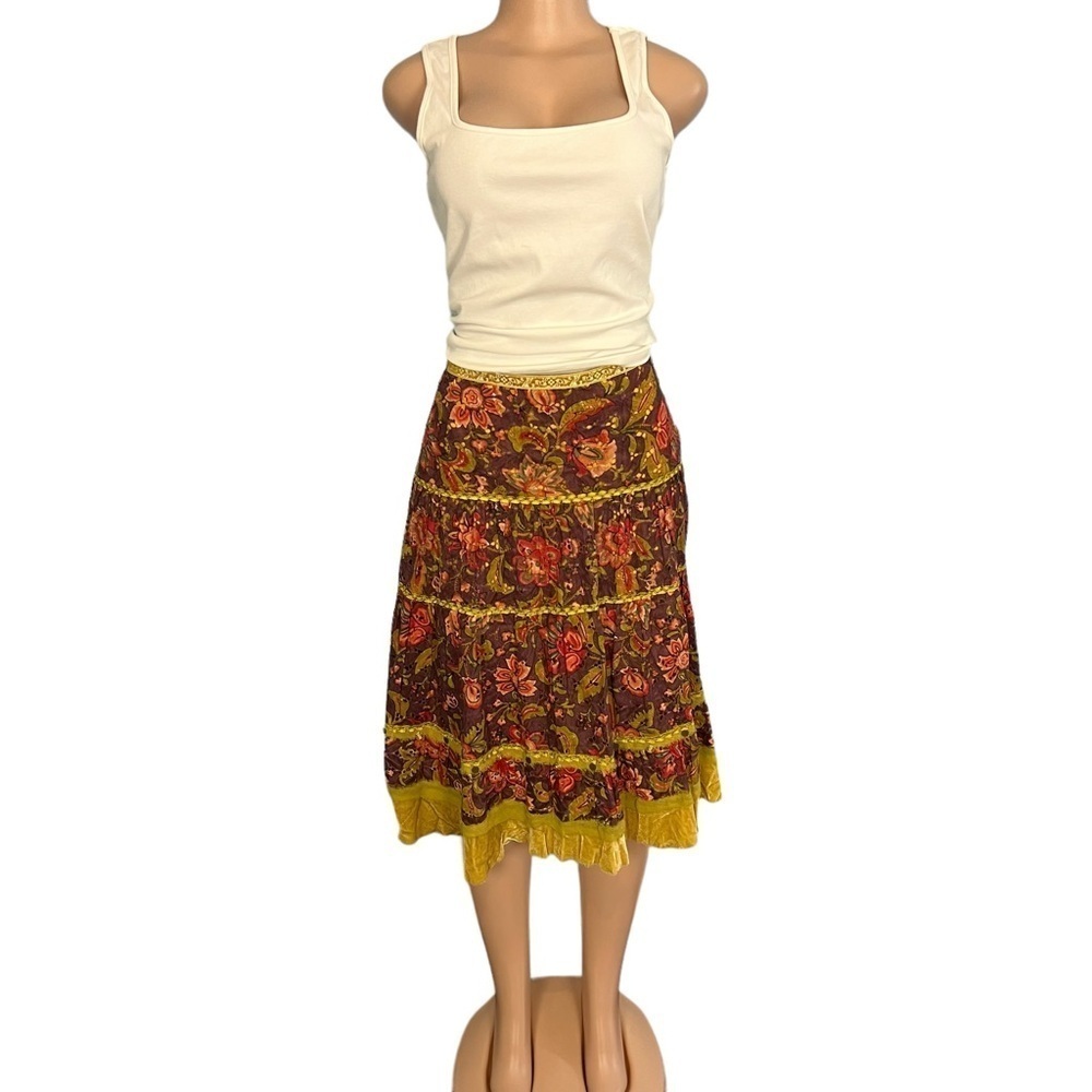 3/$30 ☀️ Cynthia Steffe Tiered Floral Boho Midi Skirt